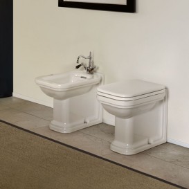 Унітаз підлоговий приставний Kerasan Waldorf прямокутний білий 411801