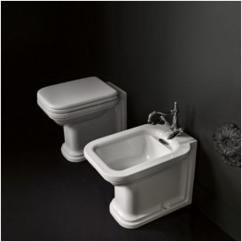 Унітаз підлоговий приставний Kerasan Waldorf прямокутний чорний 411804