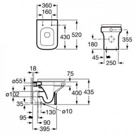 Унитаз напольный Roca Dama-N универсальный выпуск керамика белый A347787000