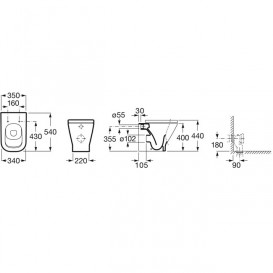 Унітаз підлоговий Roca Gap Rimless 35х54 см кераміка білий A347737000
