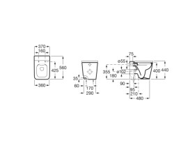  	Унітаз для підлоги Roca Inspira Rimless 37х56 см сантехнічна кераміка білий матовий A347537620