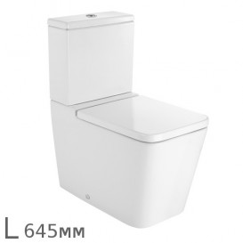 Чаша унітазу Roca Inspira Square 64,5х37 см з універсальним випуском білий A342537000