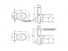 Унитаз моноблок напольный Hatria ERIKA PRO 67x37 см YXBQ01
