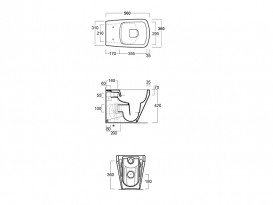 Унитаз напольный Simas Baden Baden Rimless 36х56 см фаянс белый BB 01/F91