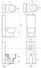Унітаз підлоговий Simas E-Line 35х51 см фаянс білий EL 01