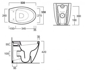 Унитаз напольный Simas LFT Spazio 35х53 см фаянс белый LFT 20