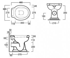 Унітаз підлоговий Simas Londra 36,5х46 см горизонтальний випуск фаянс білий LO 911
