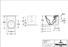 Унитаз напольный Villeroy & Boch Subway 2.0 37х56 см санитарная керамика альпийский белый 5602R0R1