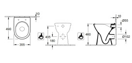 Унитаз напольный Villeroy & Boch ViCare 35,5х49 см санитарная керамика альпийский белый 4683R001