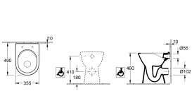 Унитаз напольный Villeroy & Boch ViCare 35,5х49 см санитарная керамика CeramicPlus альпийский белый 4684R0R1