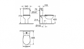 Унитаз напольный безободковый Grohe Bau Ceramic со смывным бачком и сиденьем альпин-белый 39346000
