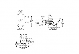 Унитаз подвесной Roca коллекция Gap Rimless с сиденьем Slow-Closing A34H47C000