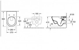 Унитаз подвесной Villeroy&Boch Subway 2.0 ViFresh с открытым смывным краем + Сиденье SoftClosing 5614A101 + 9M68S101