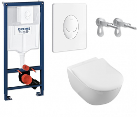 Унітаз підвісний Villeroy & Boch Subway 2.0 5614R001 + Сидіння + Комплект Grohe Rapid SL 38722001