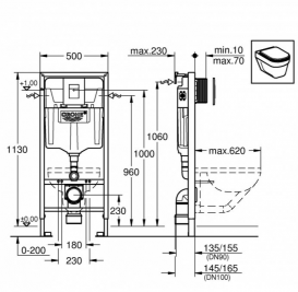 Унітаз підвісний Villeroy & Boch Subway 2.0 5614R001 + Сидіння + Комплект Grohe Rapid SL 38772001