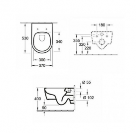 Унитаз подвесной Villeroy&Boch коллекция Avento Direct Flush с покрытием Ceramic Plus + Сиденье Soft Close  SlimSeat и QuickRelease 5656RSR1