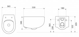 Унитаз подвесной AeT Dot 2.0 S555TOROV6105 + Сиденье Soft-Close & TakeOff C555R105