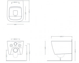 Унитаз подвесной ArtCeram A16 безободковый 36х45,5 см керамика черный матовый ASV005 17;00