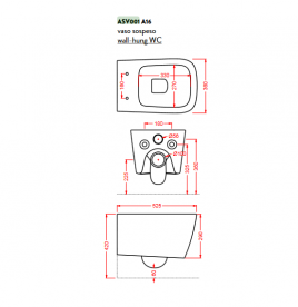 Унітаз підвісний ArtCeram A16 36х52,5 см білий матовий ASV001 05; 00