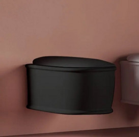 Унитаз подвесной ArtCeram Atelier безободковый 37,5х52,5 см керамика черный матовый ATV001 17;00