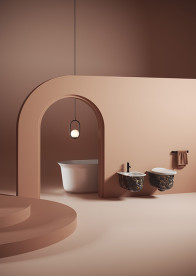 Унітаз підвісний ArtCeram Chic безободковий 38х53 см кераміка portoro gold CHV001 48;00