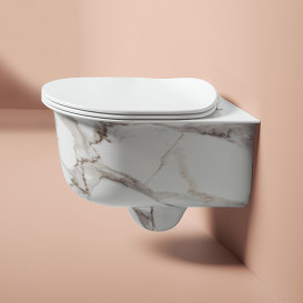 Унітаз підвісний ArtCeram Chic безободковий 38х53 см кераміка calacatta CHV001 94;00