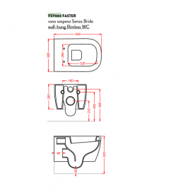 Унітаз підвісний ArtCeram Faster 36,5х53 см чорний глянсовий FSV003 03; 00