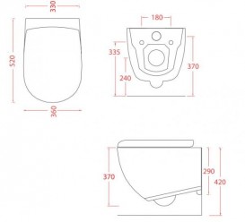 Унитаз подвесной ArtCeram File 2.0 36х52 см безободковый красный коралл FLV004 14;00