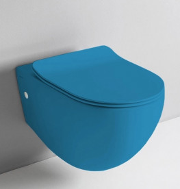 Унитаз подвесной ArtCeram File 2.0 безободковый 37х53 см керамика синий FLV004 38;00