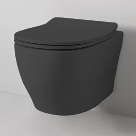 Унитаз подвесной ArtCeram Ten 4.0 безободковый 36х52 см керамика черный матовый TEV006 17;00