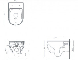 Унитаз подвесной ArtCeram The One безободковый 35х52 см керамика белый THV001 01;00