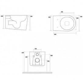 Унитаз подвесной Axa DP безободковый 36х50,5 см керамика белый глянцевый 8401001
