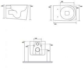Унитаз подвесной Axa DP безободковый 36х50,5 см керамика черный матовый 8401007