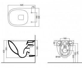 Унітаз підвісний Axa Wild безободковий 34х52 см кераміка білий глянцевий 3006001