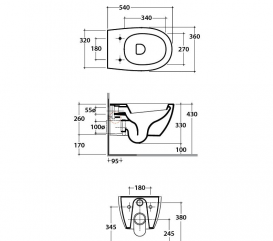 Унитаз подвесной беободковый Globo 4ALL 54x36 Senzabrida черный MDS03AR