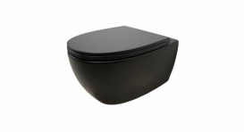 Унитаз подвесной беободковый Globo 4ALL 54x36 Senzabrida черный MDS03AR