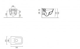 Унітаз підвісний безободковий GSI Sand без прихованого кріплення (з установленням знизу) 9015 11