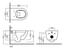 Унитаз подвесной безободковый Hatria Fusion 35х48.5 см белый Y1XQ01