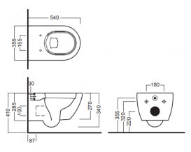 Унітаз підвісний безободковий Hatria Fusion 35.5х54 см з функцією біде білий VBY1CC01