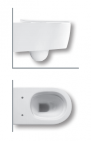 Унітаз підвісний безободковий Hatria Fusion Compact 35х48.5 см з функцією біде білий VBY1XQ01