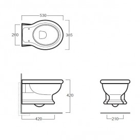 Унітаз підвісний безободковий Simas Lante 38.5х53 см санфаянс білий LA18