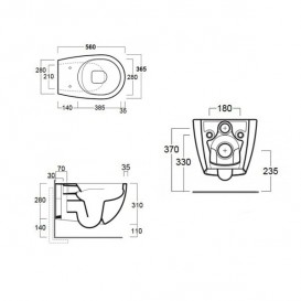 Унитаз подвесной безободковый Simas Vignoni 36,5х56 см санфаянс белый с крышкой и крепежом VI 18/F 85 + VI 004