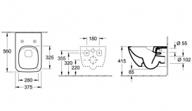Унитаз подвесной Villeroy&Boch Legato DirectFlush 5663R001+9M95S101 Крышка Soft Closing Slimseat белый 5663RS01