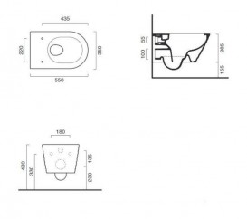 Унітаз підвісний Catalano Classy з системою NEWFLUSH 35х55 см білий 1VS55RZE00