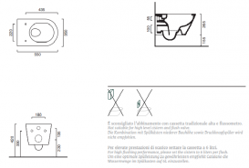 Унитаз подвесной Catalano Gold & Silver 55х35 керамика волна белый/золото 1VS55RZEBO