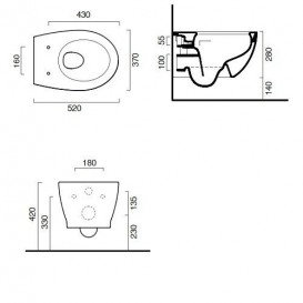 Унітаз підвісний Catalano Italy Newflush 37х52 см кераміка білий матовий 1VS52RITBM