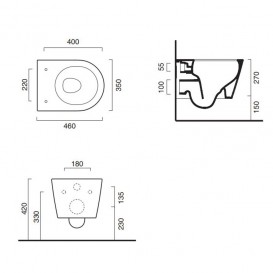 Унитаз подвесной Catalano New Zero 35х46 см с крышкой керамика белый 1VSZ46R00+5V45STP00
