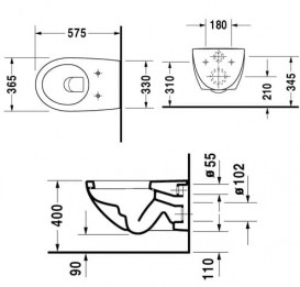 Унітаз підвісний Duravit Architec 36,5х57,5 см кераміка білий 2546090064