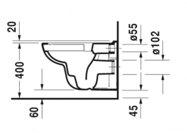 Унитаз подвесной Duravit D-Code + Сиденье 45700900A1
