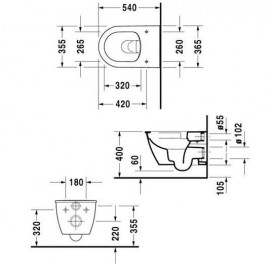Унітаз підвісний Duravit Darling New Rimless 36,5х54 см кераміка білий 2557090000